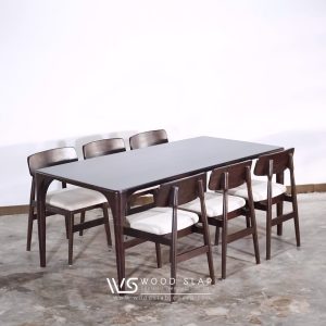 Set Meja Makan Minimalis Modern Kayu Jati – Elegan & Tahan Lama WS-001